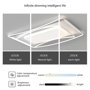Pop Square Acryl-Lampe mit Metallakzenten für Wohnraumdekoration für Schlafzimmer und Wohnzimmer Moderne Nordische LED-Deckenleuchte - Product Image 3