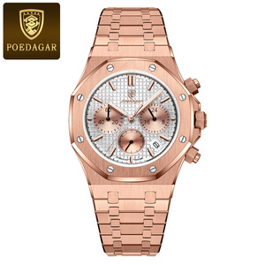 Poedagar 926 moda Sport cronografo <span class=keywords><strong>uomo</strong></span> orologio impermeabile luminoso in acciaio inox orologi al quarzo per gli uomini - Product Image 2