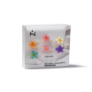Fermagli per capelli a forma di fiore Tn Egg in acrilico, 12 cm, stile dolce, per uso quotidiano da donna, 2 pezzi per colore, scatola da 600 pezzi. - Product Image 2