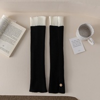 Guêtres de haute qualité pour femmes et filles, chaudes et épaisses, tricotées, à motif color block, style chaussettes tombantes pour l'automne