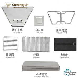 Stainless Steel Folding Charcoal <b>Grill</b> Outdoor Portable <b>BBQ</b> Stove for Camping Cooking - Product Image 3