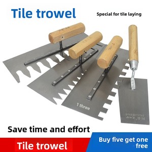 Truelle à dents en acier au carbone pour plâtrage, outil de maçonnerie, racloir à dents carrées pour pose de carrelage, spatule à boue - Product Image 5