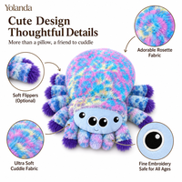 Peluche personnalisée chauffante en tissu, douce et colorée, en forme d'araignée lestée pour le confort et la chaleur