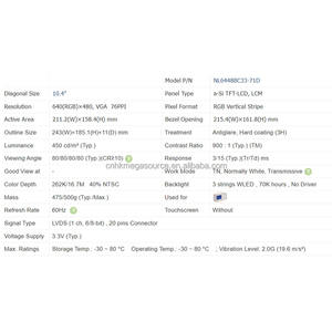 NL6448BC33-71D Módulo de Pantalla LCD TFT de 10.4 Pulgadas 640*480, Pantalla LCD TFT en Existencia - Product Image 4