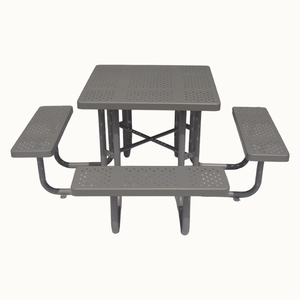 Piazza commerciale all'aperto in metallo <span class=keywords><strong>tavolo</strong></span> da Picnic mobili da giardino in <span class=keywords><strong>acciaio</strong></span> <span class=keywords><strong>tavolo</strong></span> da pranzo <span class=keywords><strong>esterno</strong></span> Patio <span class=keywords><strong>esterno</strong></span> bar <span class=keywords><strong>tavolo</strong></span> con panche - Product Image 5