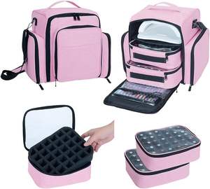 Free Sample Custom Logo 3-Layer <b>Travel</b> Makeup <b>Case</b> for Women Durable PU Cosmetic <b>Case</b> for Beauty Tool Storage - Product Image 6