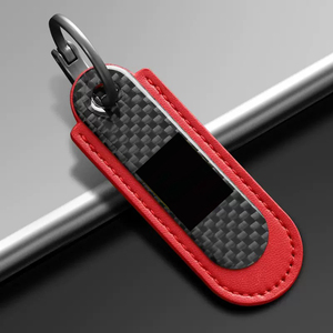 Groothandel Custom Gepersonaliseerde Koolstofvezel Zwart Lederen Auto Sleutelhanger - Product Image 5