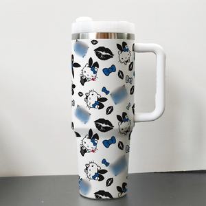 Nuevo Vaso Térmico de Acero Inoxidable con Diseño de Gatito Azul, Botella de Agua de 40 oz con Aislamiento, Tapa Antiderrames y Pajita - Product Image 3