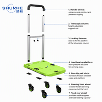 Chariot à plateforme en aluminium de haute qualité FW-99FS, chariot de transport industriel pour entrepôt, chariot à palettes pliable, capacité de charge 90 kg