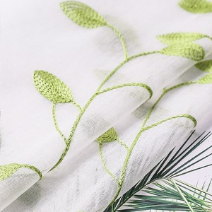 Voan Rèm Với Lá Giá Rẻ Giá In Nhà Máy Lá Mô Hình Rèm Cửa Sổ Rèm Thêu <span class=keywords><strong>Sheer</strong></span> Rèm Cửa - Product Image 3