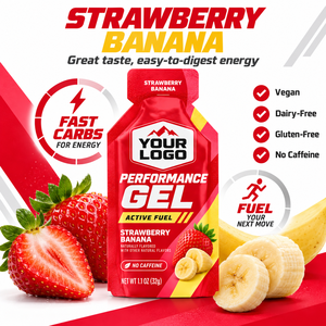 Gel de Performance Fraise-Banane Portable Format Poche Facile à Transporter Sans Caféine Énergie Rapide Maintient l'Endurance Longue Distance - Product Image 1