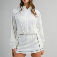 Ensemble de tenue de tennis pour femmes, veste de survêtement en nylon, jupe-short, coupe-vent léger, ensemble de sport, vêtements décontractés quotidiens, accepte l'impression de logo personnalisé, OEM