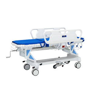 SNMC disesuaikan troli Transfer pasien rumah sakit dengan 6 "Castor Central Locking tinggi Ajustable Transport Trolley - Product Image 3