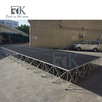 Plateforme de scène portable en aluminium avec escalier, scène pliable en alliage d'aluminium pour événements, concerts et mariages