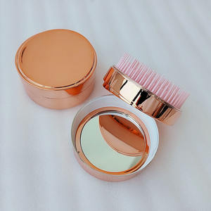 Cepillo de pelo de viaje para desenredar con logotipo personalizado, peine de silicona suave, masaje de pelo liso, Mini cepillo de pelo plegable, espejo - Product Image 5