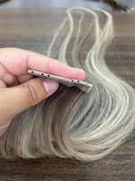 Extensions de cheveux naturels vierges doublement étirés en silicone micro-tissé, extensions de cheveux humains à nano-perles en peau de PU