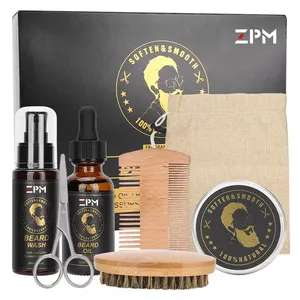 Isner Miglio OEM/ODM Private Label Organico Mens la Crescita della Barba Veloce Grooming Kit Contenitore di Regalo