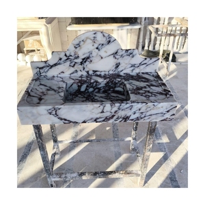 Modern White Marble Bathroom Vanity Wooden Cabinet - Product Image 3