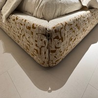 VONLIVA Lit King Size Moderne en Lin, Haute Qualité, Nouveau Design, Ensembles de Chambre à Coucher, Lit King Size avec Rangement, Meubles de Chambre en Bois