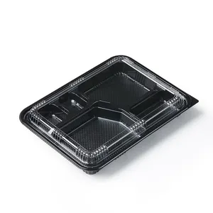 plastic take away Disposable Lunch Container Tray Box with Plastic Lid