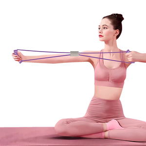 Resistensi Gym elastis Yoga tali tarik 8 berbentuk ketegangan Pilates <span class=keywords><strong>Tensor</strong></span> pembesar dada - Product Image 3