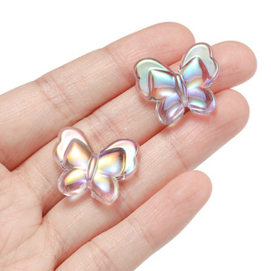 Perles acryliques en forme de papillon, 22mm, thème sirène transparent, pour la fabrication de bijoux, accessoires en résine DIY - Product Image 3