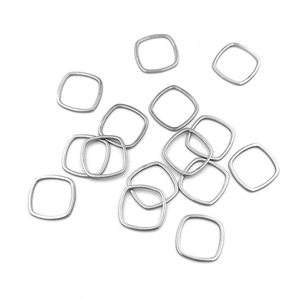 Connecteurs carrés creux en acier inoxydable pour la fabrication de bijoux, composants géométriques en acier H1056 couleur or - Product Image 1