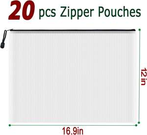Bolsas de malla transparentes con cremallera, bolsa de plástico para archivos, bolsas reutilizables para documentos, bolsa organizadora para el hogar de gran capacidad, carpeta de archivos de PVC - Product Image 2