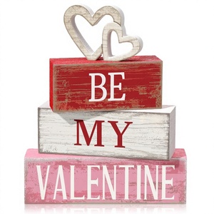 Moucuny - Juego de 4 Decoraciones de Mesa para el Día de San Valentín, Diseño de Libros Falsos en Capas, Impresión Digital, 3 Colores - Product Image 2
