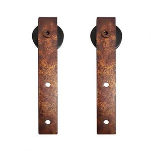 Juego de Herrajes para Puerta Corredera Estilo Granero WEKIS, Acabado Negro Satinado, Instalación con Tornillos, Insonorizado, Duradero, Rieles Deslizantes de Acero y Aleación de Zinc - Product Image 2