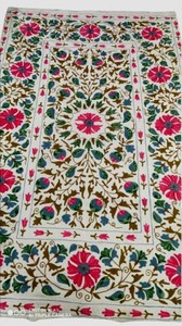 Embroidery Suzani <b>Throw</b> Wall Hanging Boho Home Decor Table Cloth Ethnic <b>Bed</b> <b>Cover</b> Indian Luxury Blanket - Product Image 6