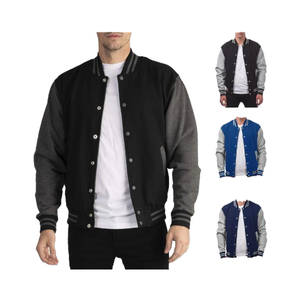 Veste universitaire en coton pour hommes, Streetwear Hip Hop, patchwork brodé personnalisé, hiver, vente en gros - Product Image 4