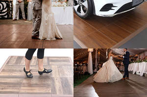 Ubin Lantai Dansa PVC Portabel Indoor Outdoor Tanpa Sambungan 3D Hitam Putih untuk Pernikahan Dijual - Product Image 5