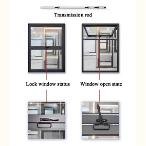 <span class=keywords><strong>Alucasa</strong></span> Marco de aluminio Diseño de vidrio Puerta y ventana plegable vertical Push up Ventana plegable para tiendas - Product Image 2