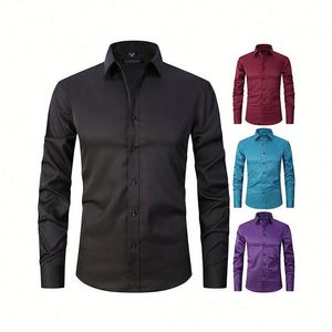 Design Custom T -Shirt Men 100 % Cotton High Quality Business Casual Long-Sleeved Shirt 0ccupational Formal Cotton - Product Image 1