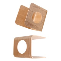 Nid pour chat et table à thé combinés en bois massif |   Lit pour animaux de compagnie amovible et lavable pour chats et chiens |   Mini table basse pour la maison