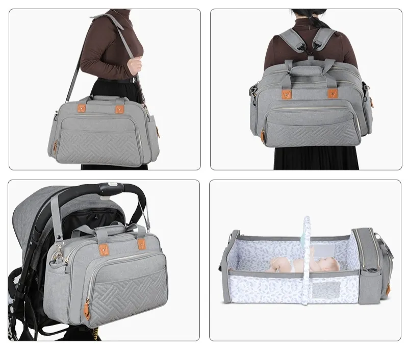 BSCI 공장 퀼트 숄더 백 대용량 저장 방수 출산 가방 엄마 기저귀 가방