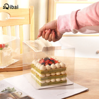 Boîte à gâteaux Qibai boîte d'emballage de gâteau transparente à pâtisserie haute cuisson portable