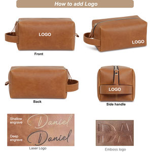 Beauty Case da Viaggio Personalizzabile in Pelle PU con Incisione Nome per Uomo, Borsa per Cosmetici Portatile - Product Image 4