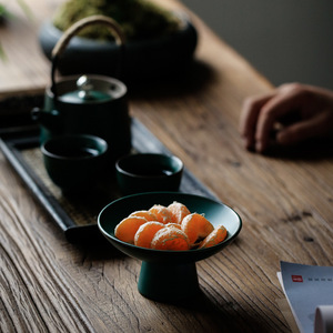 Shangyan Ceramic Fruit Plate Round Tea Ceremony Dessert Dish Pottery <b>Snack</b> <b>Tray</b> - Product Image 4