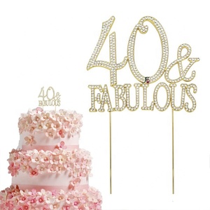Strass en cristal en alliage de métal de qualité supérieure et or rose scintillant <span class=keywords><strong>40</strong></span> et fabuleux décorations de fête d'anniversaire 40e - Product Image 4