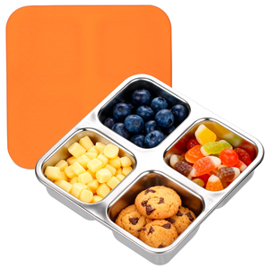 Boîte à bento portable en acier inoxydable personnalisée, design classique, petit récipient de stockage alimentaire en métal pour la boîte à lunch des enfants - Product Image 1