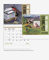 Calendriers muraux vintage classiques américains personnalisés avec logo promotionnel 2027, 11x10 pouces, agrafés, cadeau de bureau, vente en gros pour entreprises