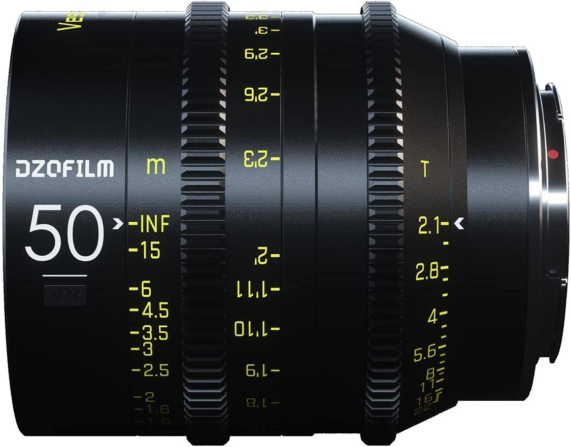 DZOFILM Vespid प्रधानमंत्री के लिए 50mm T2.1 सिनेमा लेंस पूर्ण-फ्रेम/Vista दृष्टि कैमरा, एफई-माउंट