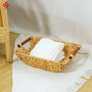 XH magazine holder hand-woven under-shelf storage cabinet seagrass Handwoven water hyacinth baskets