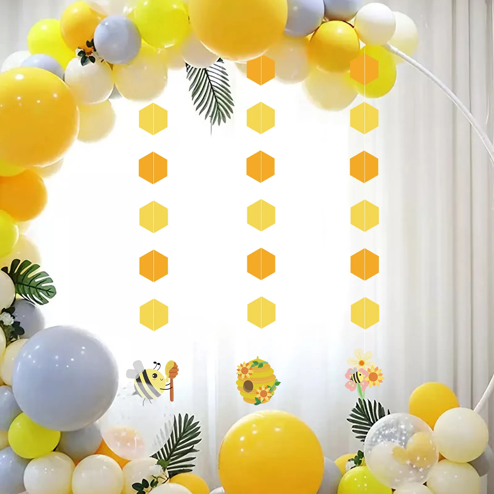 New 3 PCS Bee Themed Paper Garland Set for Party Decoration