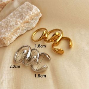 Juego de 3 Anillos Ajustables de Acero Inoxidable con Baño de Oro de 18k, Estilo Punk, Joyería de Moda al por Mayor - Product Image 6