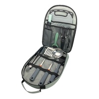 Ensemble de cuisine de camping en acier inoxydable avec couteau portable et planche à découper pour pique-nique