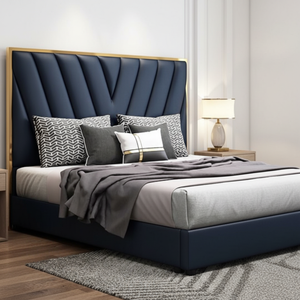 Letto Moderno Imbottito in Tessuto <span class=keywords><strong>e</strong></span> Pelle, Personalizzabile in Diverse Misure, Ecologico, Arredamento per Camera da Letto - Product Image 2