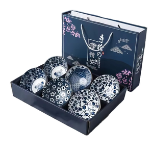 Juego de Tazones de Cerámica Modernos de Alta Gama, Apilables, de 4.5 Pulgadas, en Caja de Regalo, para Regalos Empresariales o de Boda - Product Image 1